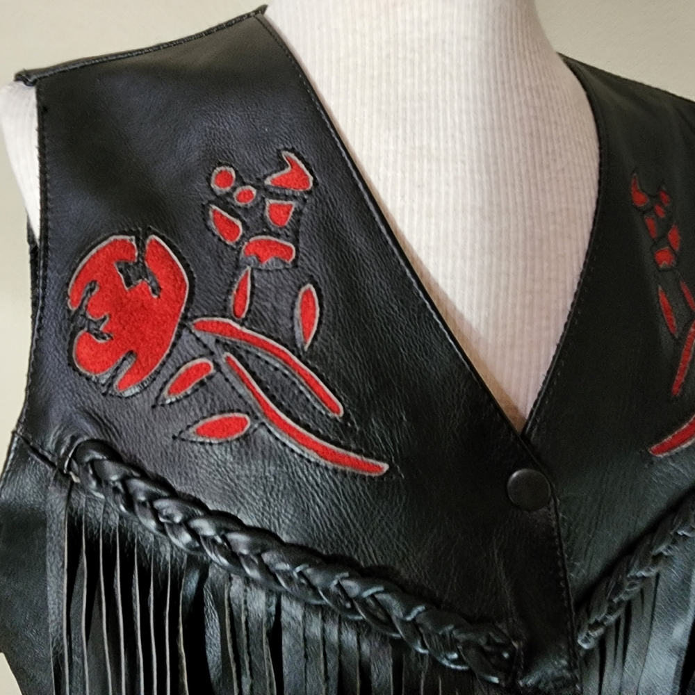 BIKER'S LEATHER STUFF Lady Rider Black Vest Plus Size 3XL - Picture 11 of 16